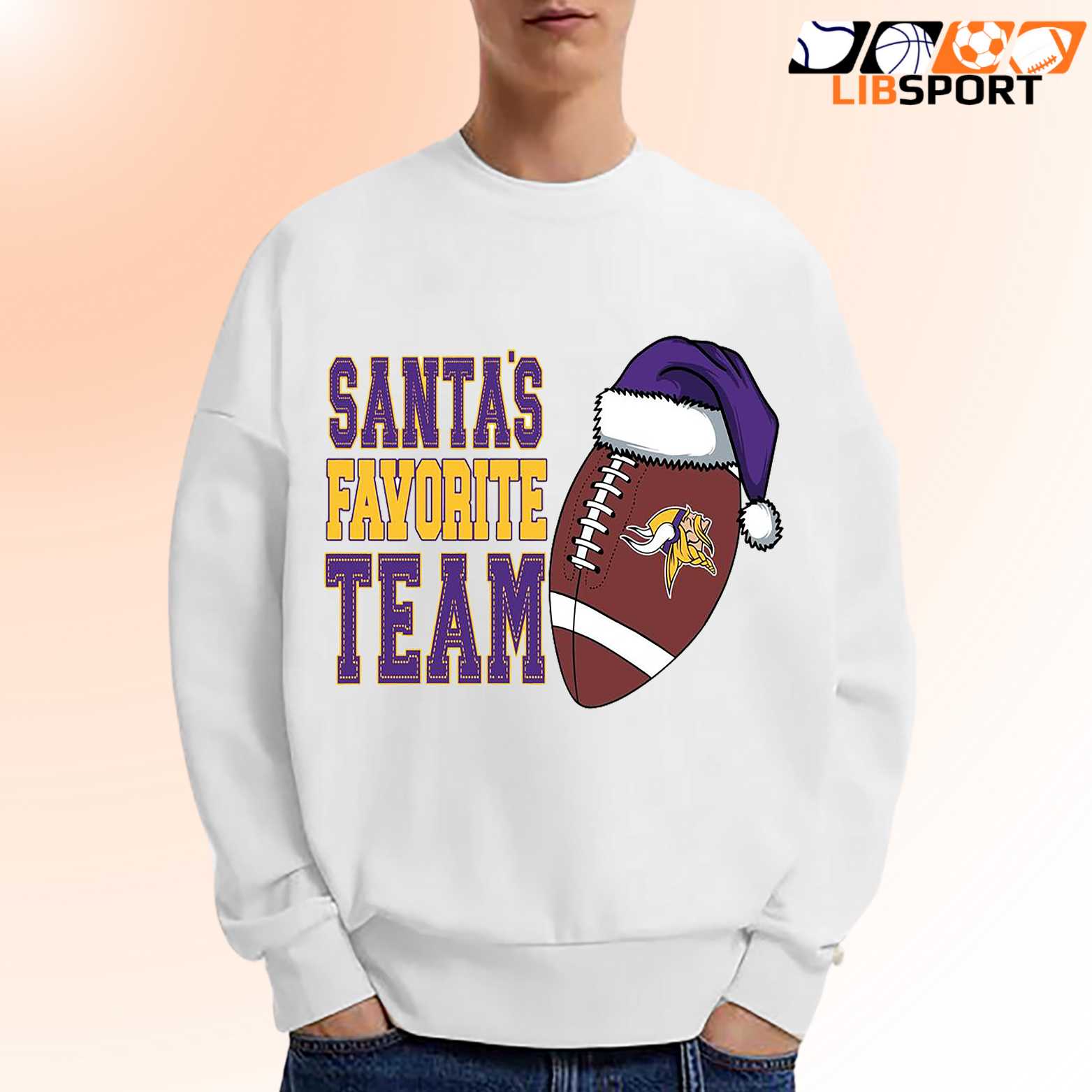 Santas Favorite Football Team T Shirt, Minnesota Vikings Christmas Unisex Tee